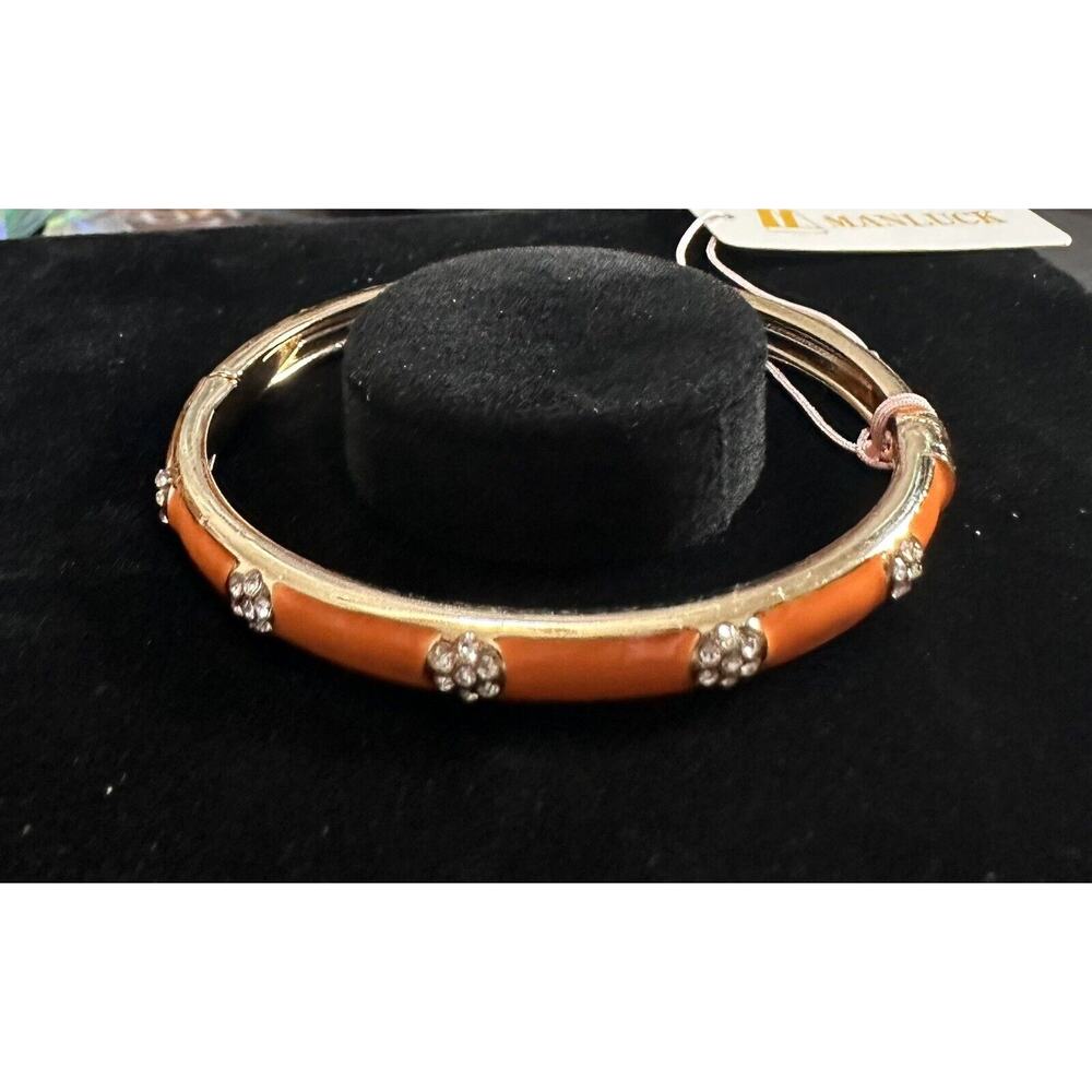 Sequin Nordstrom Colorful Thin Gold Tone Enamel Hinge Bangle $25 NWOT #24